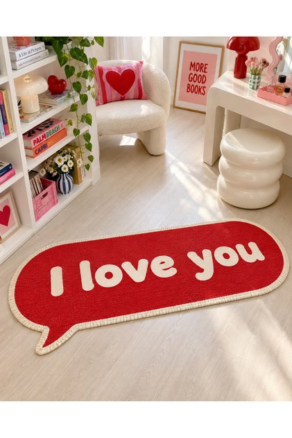 Auraplus I Love You Message Pattern Woven Base Decorative Carpet Auraplus117
