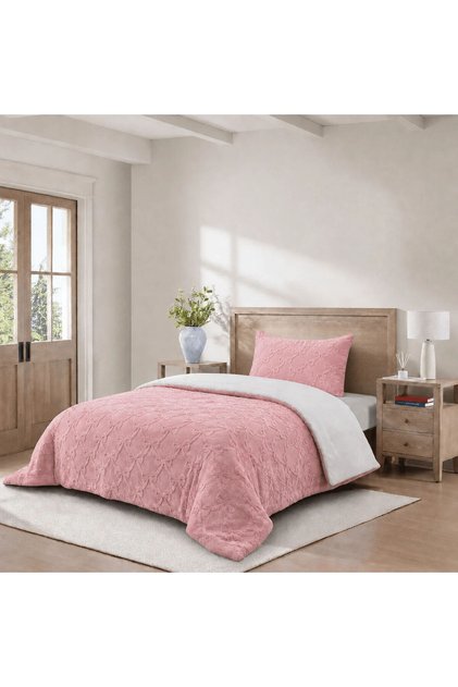 Bow Comforter | Winter Fur Comforter Set Single 2Pcs