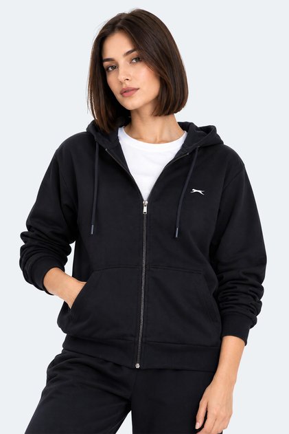Flores Women's Hooded Navy Blue Sweatshirt