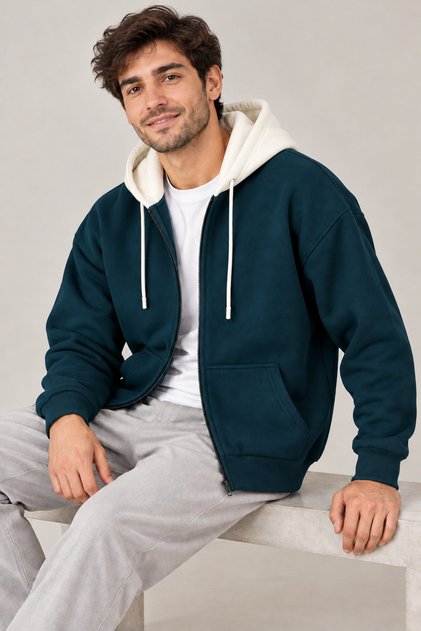 Unisex Hooded Cardigan Sweatshirt