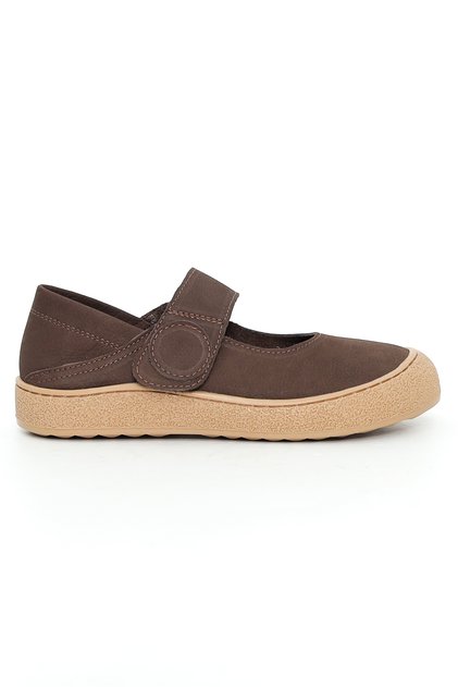 Genuine Nubuck Leather Brown Casual Women's Shoes - Z230