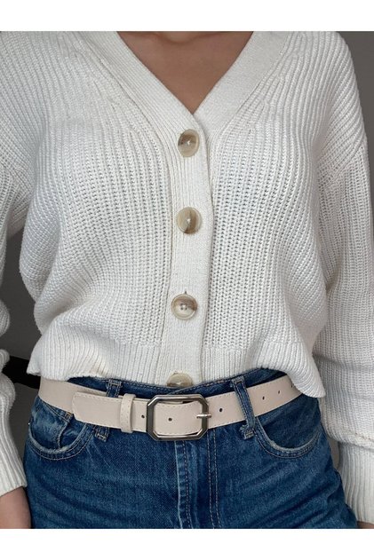 Liaison Quadrilateral Patterned Women's Silver Buckle Leather Belt Jacket Belt Dress Belt Trouser Belt