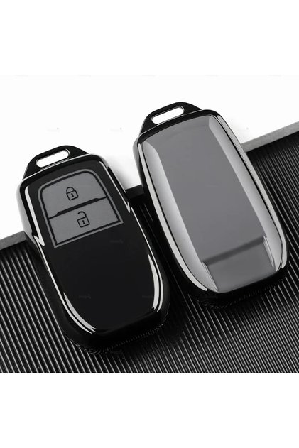 Toyota Compatible Corolla, Cross, Yaris, Cross, Ch-R, Rav4, Hilux, Compatible Piano Tpu Key Case Cover (Gray - 2 Keys)