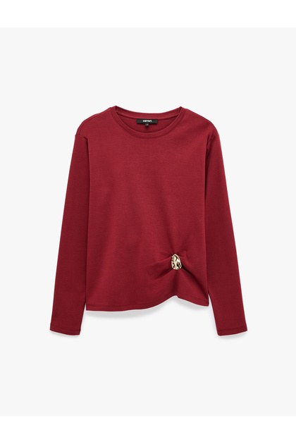 Regular Fit Cotton Crew Neck Long Sleeve T-Shirt with Accessories