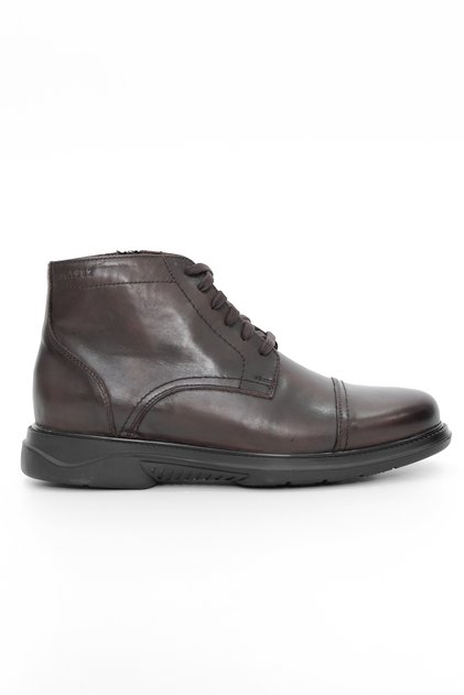 Genuine Leather Comfort Sole Brown Men's Boots - Flex208706