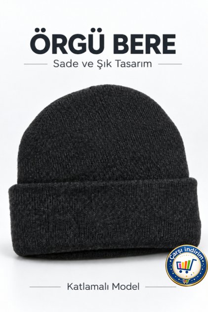 Örgü Bere Katlamalı Kışlık Günlük Kullanım