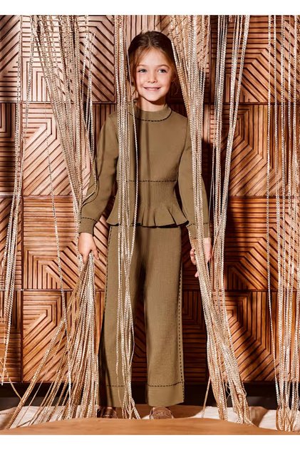 & Lula Girls' Knitwear 2-Piece Set Cinnamon