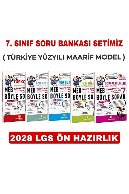Sinan Kuzucu 2027 Yılı 7. Sınıf Soru Bankası Seti ( 5 Kitap)