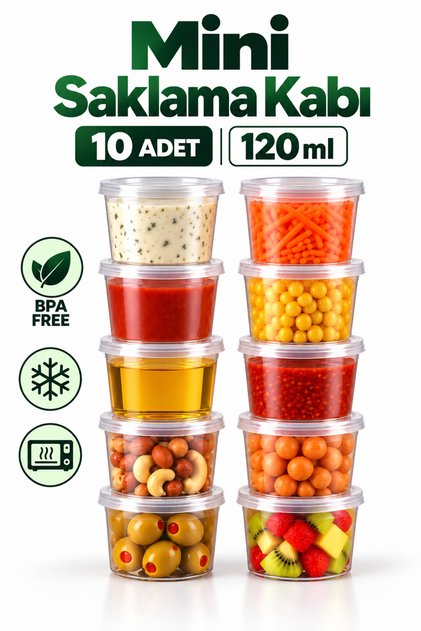 Mini Sızdırmaz 120 ml Saklama Kabı Sosluk Buzluk Kabı, Et Suyu, Kemik Suyu, Sos Kabı