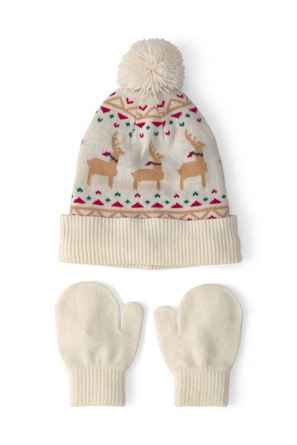 Kız Bebek Bere Eldiven Set 0 Ay-24 Ay Gri