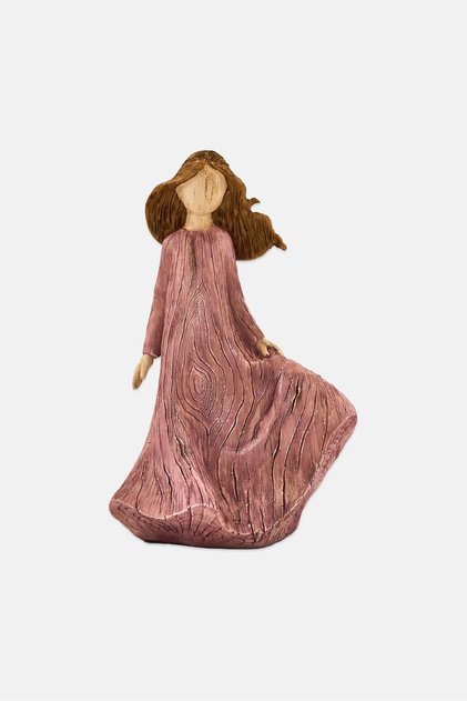 Little Girl Portrait Figurine, Pink
