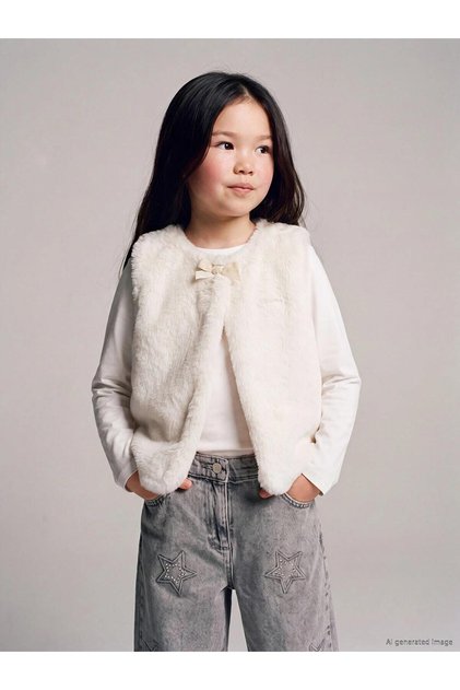 Crew Neck Girls' Plush Vest (W6)