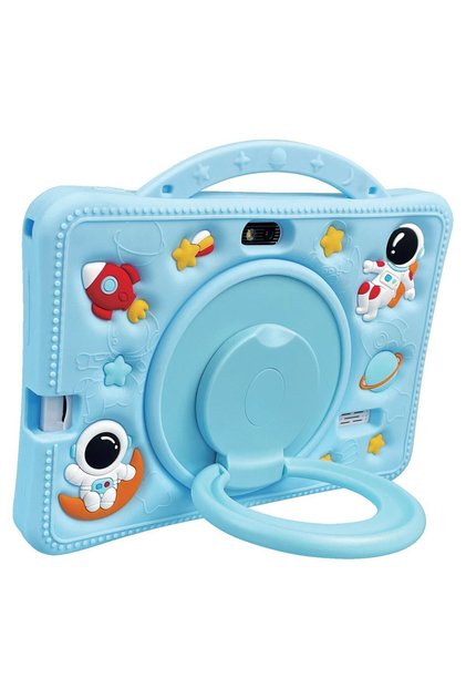 ®️ Tabletă educațională pentru copii, 7 inch, Android, 3-12 ani, aplicații Play Store, carcasă rezistentă, jocuri distractive, ecran tactil HD, Bluetooth, WiFi, albastru