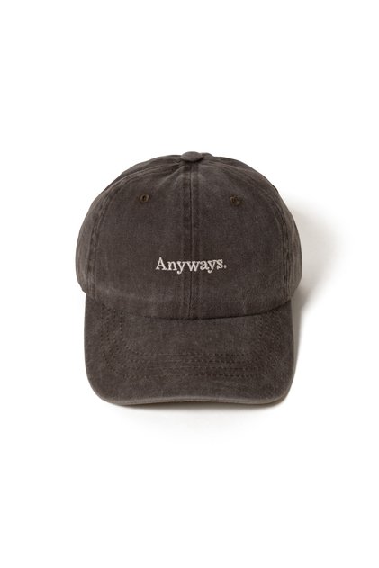 Nakışlı Şapka Kahve Üstüne Anyways Minimal Streetwear ve Bej Yazı Nakışlı Pamuklu Şapka