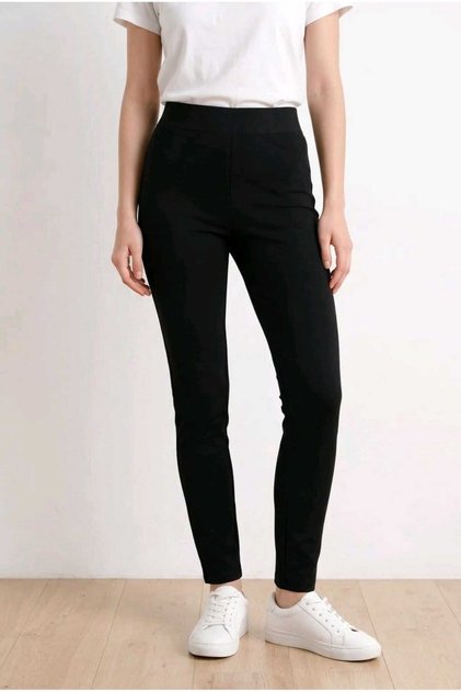 Black Leggings - Medium Thickness Fabric, Very Sturdy Stitching, Special Production High-Waisted Women's Leggings (Length: 100cm)