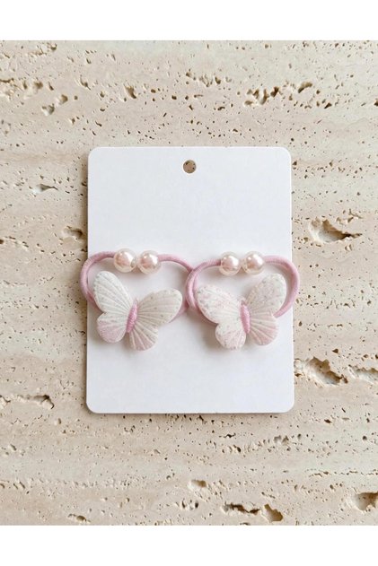 Butterfly Figured Beaded Rubber Buckle - Flexible Girl's Buckle