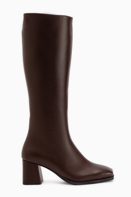 Kinna Genuine Leather Brown Heeled Women's Boots