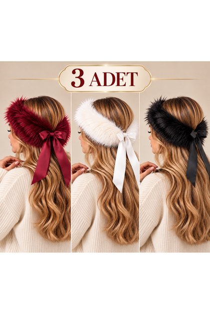 3-Pack Bella Fur Fur Ribbon Bandana