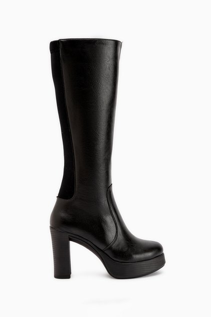 Suzy Black Platform Heeled Women's Boots