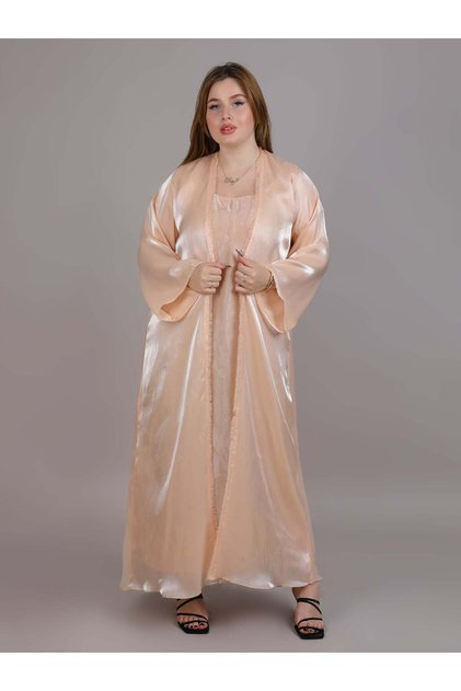 Peach Organza Abaya
