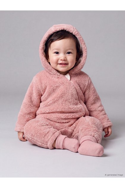Timeless Clothing & Timeless Choices Baby Girl Hooded Plush Jumpsuit