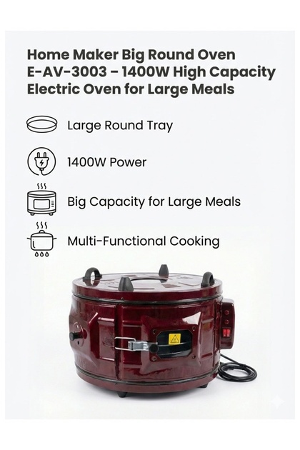 Home Maker Big Round Oven E-AV-3003, Red / Black