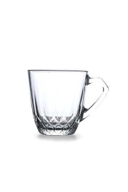 2 Pieces Mercan Glass Mug Set 160 Ml Clear