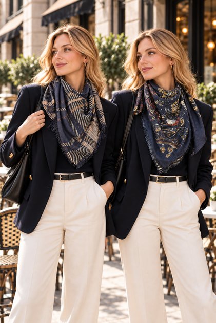 Double Sided Honeycomb Cashmere Winter Scarf Shawl 100X100 cm