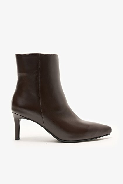 Elodie Brown Leather Women's Heeled Boots
