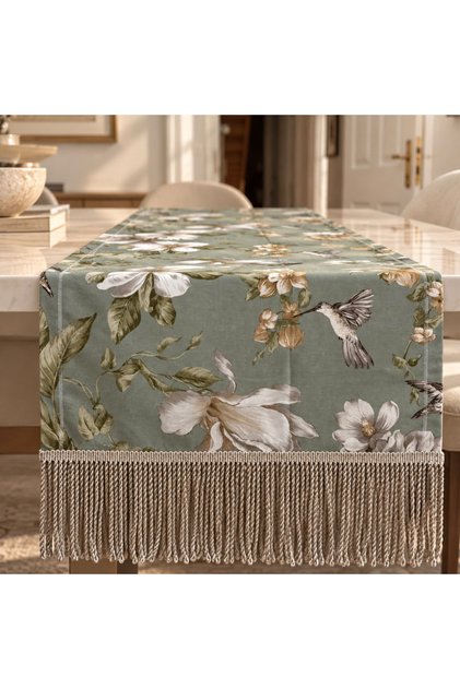 Magnolia Garden Tasseled Runner