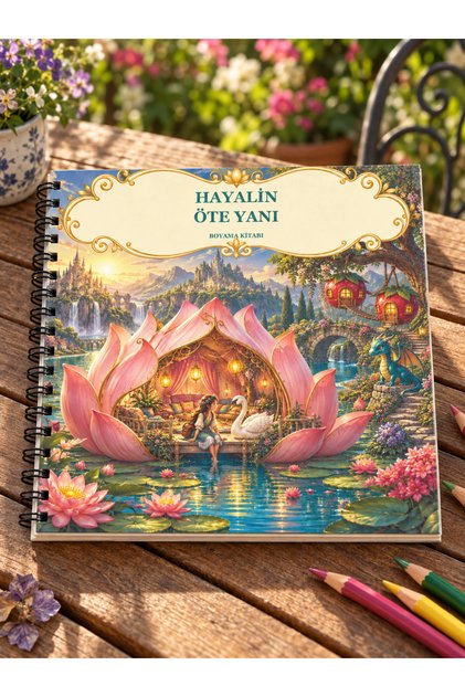 Hayalin Öte Yanı Çocuk ve Yetişkin Boyama Kitabı - Fantastik Mekânlar - 20x20 cm - 40 Görsel - Kalın Sayfalar