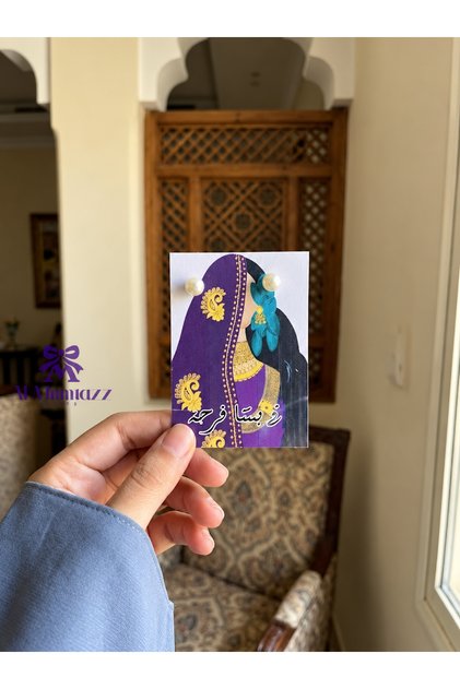 توزيعات حلق لؤلؤ مع كرت تراثي – مجموعة 6 قطع