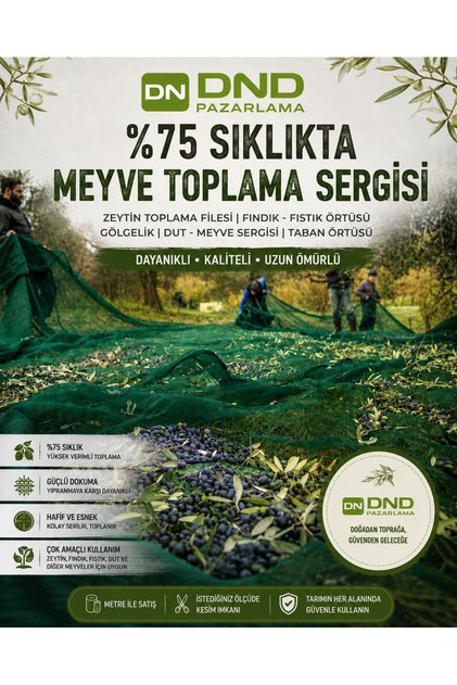 %75 Zeytin Sergisi Zeytin Toplama Filesi Fındık Fıstık Örtüsü Gölgelik Dut Meyve Sergisi Taban Örtüsü (Ölçü Seç)