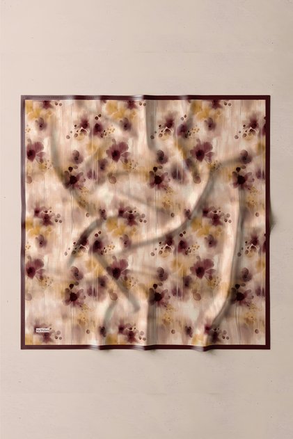Twill Eşarp Bordo-Bej