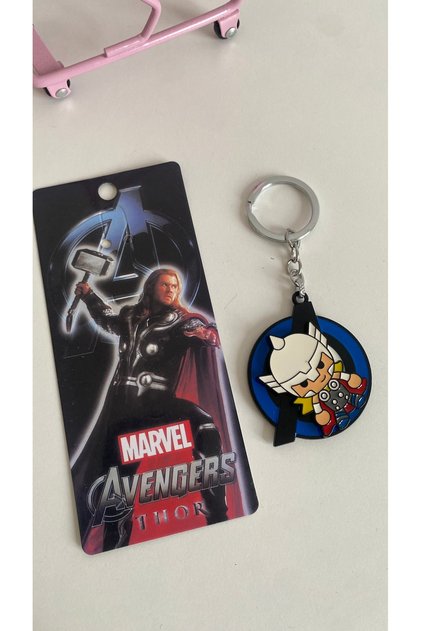 Characterized Wheel Rotating Metal Keychain