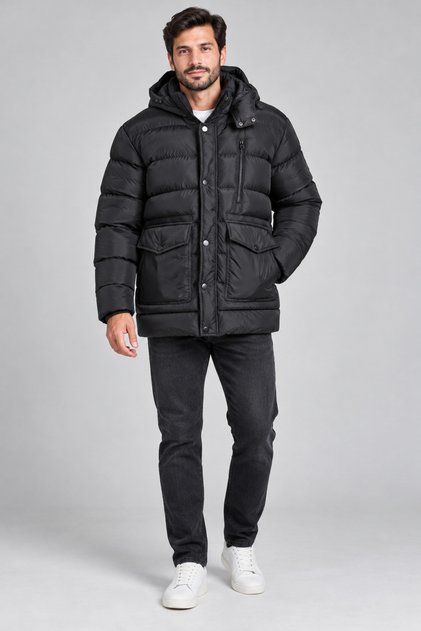 Men's Lined Waterproof Puffer Jacket