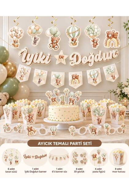 SHOP AYICIK İYİKİ DOĞDUN PARTİ SETİ 30 PARÇA