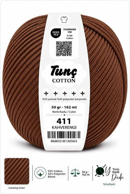 Cotton Amigurumi Punch Bag and Knitting Yarn Baby Soft Cotton 50 Gr 162 Meters 55% Cotton 45% Acrylic
