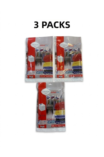 3 Pieces 50X70 cm Vacuum Bags - 75% Space-Saving Clothing and Textile Vacuum Storage Bag Set