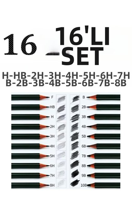 Set of 16 Painting Drawing Pens Graded Pens 16 Pieces Fatih Graded Painting Pens