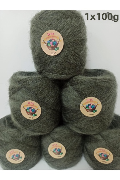 Fir de tricotat Angora (verde măsliniu închis) 100gr