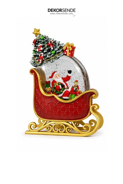 Christmas Snow Globe Santa Claus in Sleigh 25 cm