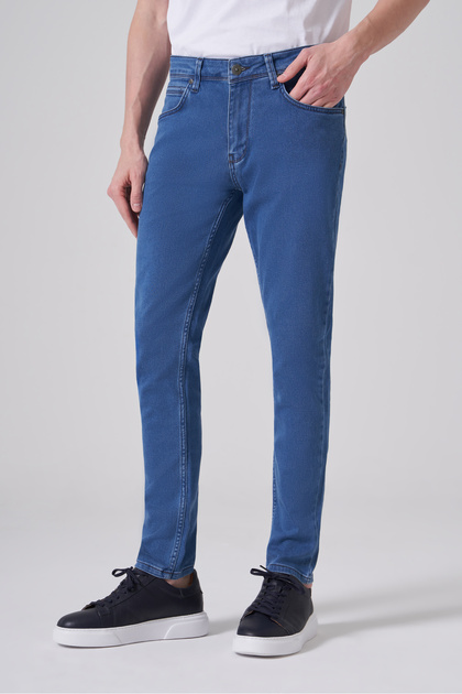 Men's Blue Denim 5 Pocket Slim Fit Jeans
