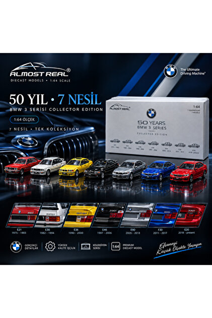 1/64 BMW Collector Edition ’’ 50 Years BMW 3 Series ’’ - including 7 Models