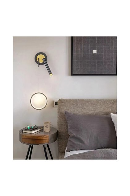 Aplică LED de perete neagră, 10W, 3 temperaturi de culoare, 69,5 cm, Set de 2