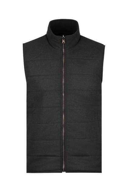 Black Color Men's Reversible Polyester & Wool Vest