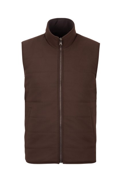 Coffee Color Men's Reversible Polyester & Wool Vest