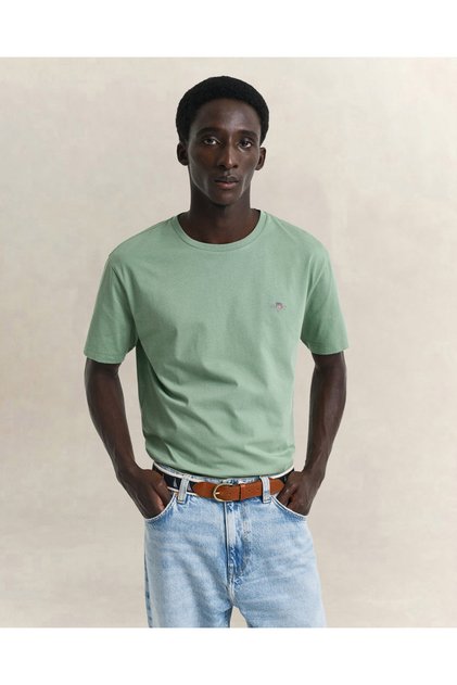 Erkek Yeşil Regular Fit Bisiklet Yaka T-Shirt