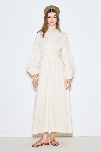 Belly Pleated Detailed Dress Butter