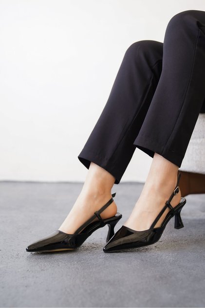 Women's Erica Heeled Shoes - Black-Patent Leather